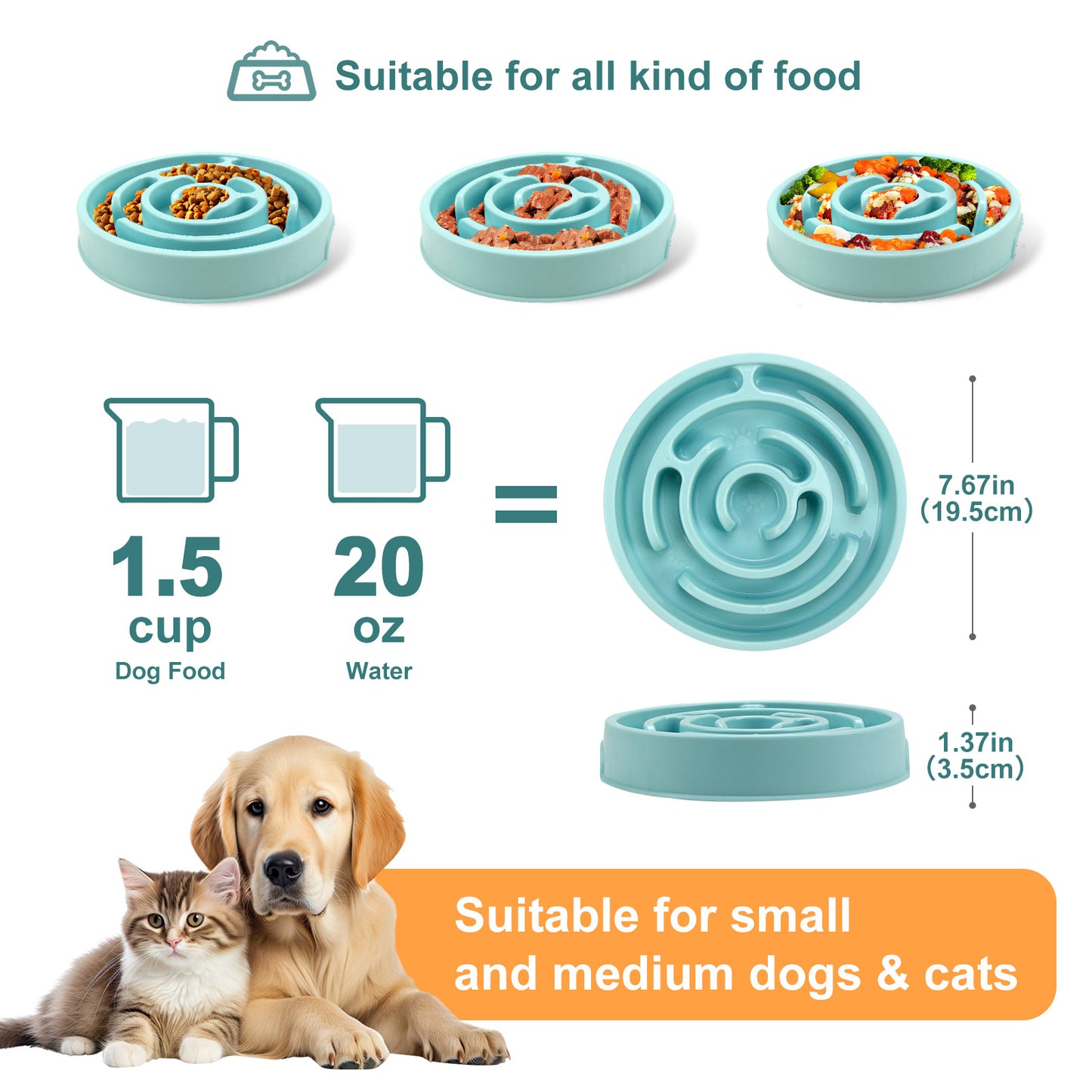 Slow Feeder Dog Bowls Silicone Dog Puzzle Feeder Bowl for Healthy Eating Puppy Slow Feeder Bowl Anti-Choking Dog Slow Feeder Bowls