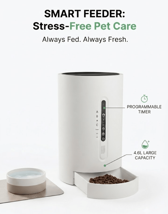 4.6L Automatic Smart Pet Feeder with Timing & Portion Control - BelovedPets