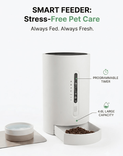 4.6L Automatic Smart Pet Feeder with Timing & Portion Control - BelovedPets
