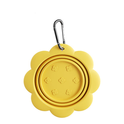 Dog Collapsible Bowl Folding Silicone Pet Travel Bowls Food Water Feeding BPA Free Foldable Cup Dish with Carabiner